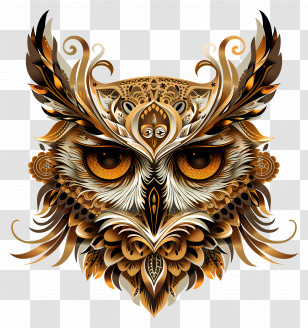 Owl - Intricate Owl Artwork Transparent PNG