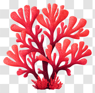 Coral Cluster - Vibrant Red Coral Illustration Transparent PNG