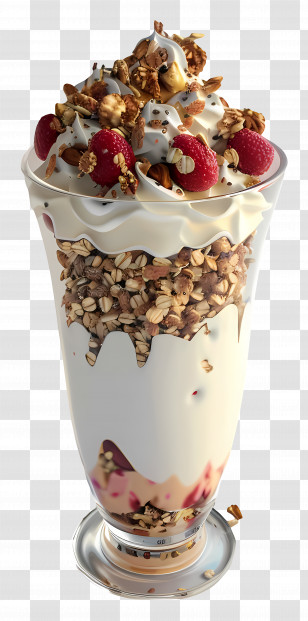 Yogurt Parfait - Yogurt Parfait With Granola And Berries Transparent PNG