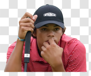 Charlie Woods - Golfer In Concentration Transparent PNG
