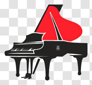Piano - Stylized Black Grand Piano Illustration Transparent PNG