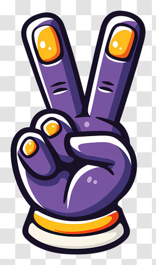 Cartoon Peace Sign - Peace Hand Gesture Symbol Transparent PNG