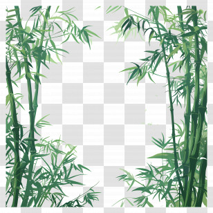 Bamboo Grass - Bamboo Stems And Leaves Illustration Transparent PNG