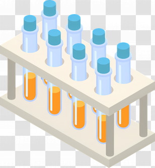 Test Tube - Laboratory Test Tubes In Rack Illustration Transparent PNG