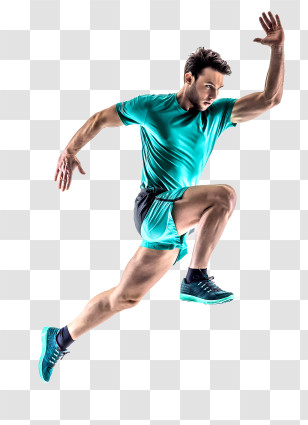 Sports - Dynamic Illustration Of A Runner In Action Transparent PNG