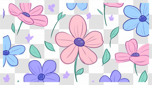 Flower Background - Colorful Cartoon Flower Doodles Transparent PNG