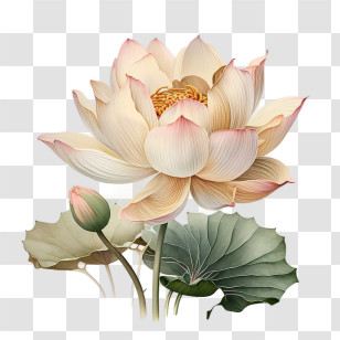 Hand Painted Lotus Flower
 - Beautiful Lotus Flower Illustration Transparent PNG