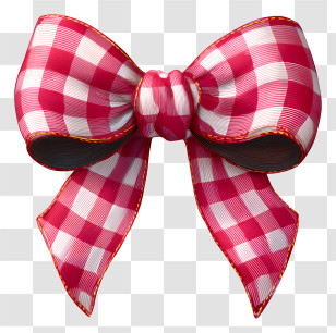 Bowknot - Red Checkered Bow Decoration Transparent PNG