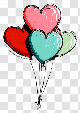 Balloons - Romantic Heart Balloons For Celebration Transparent PNG