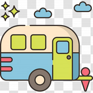 Camping Car - Cute Caravan For Outdoor Adventures Transparent PNG