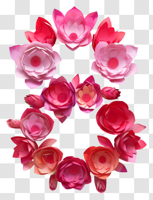 Floral Number Eight - Paper Flowers In Number Eight Shape Transparent PNG