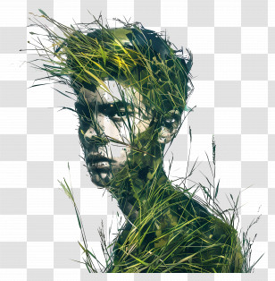 Abstract Man - Grass Man Artistic Illustration Transparent PNG