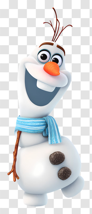 Disney Olaf - Cheerful Snowman With Carrot Nose Transparent PNG