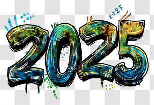 Stylized - Dynamic 2025 Graffiti Art Illustration Transparent PNG