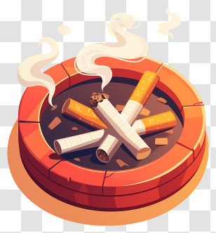 World No Tobacco Day - Cigarette Ashtray With Smoke Transparent PNG