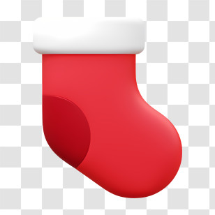 Red Sock - Red Christmas Stocking Decoration Transparent PNG