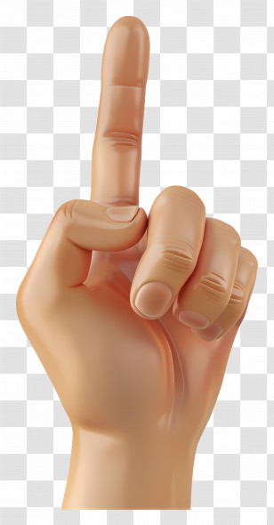 3d Hand - Hand Pointing Upwards Transparent PNG