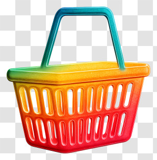 Gradient Shopping Basket Icon - Colorful Shopping Basket Icon Transparent PNG