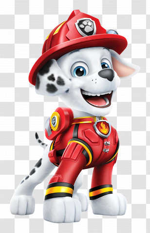 Paw Patrol - Adorable Cartoon Firefighter Dog Character Transparent PNG