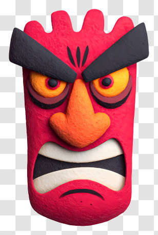 Cartoon Mask - Intense Angry Face Cartoon Transparent PNG