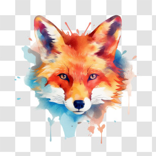 Watercolor Fox
 - Bright And Vivid Watercolor Fox Portrait Transparent PNG