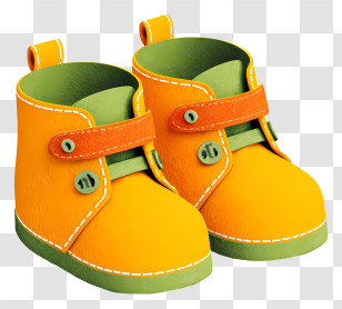 Baby Shoes - Cute Orange And Green Baby Shoes Transparent PNG