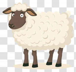 Sheep - Cartoon Illustration Of A Sheep Transparent PNG