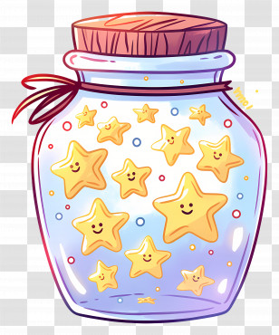 Mason Jar - Decorative Jar With Cute Stars Transparent PNG