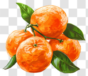 Clementines - Vivid Illustration Of Ripe Orange Fruits Transparent PNG
