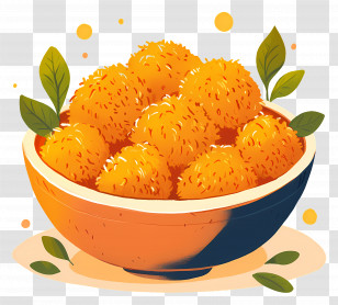 Chicken Meatballs - Bowl Of Sweet Orange Flavored Dessert Balls Transparent PNG