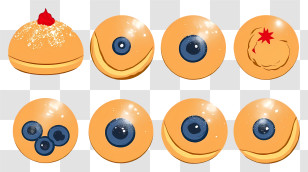 Sufganiyot - Cartoon Eyes And Donuts Transparent PNG