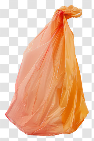 Plastic Bag - Orange Tied Plastic Bag Transparent PNG