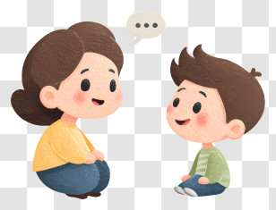 Mother Talking To Boy - Cartoon People Talking Illustration Transparent PNG