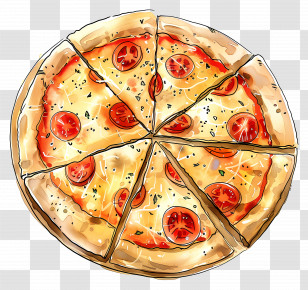 Cheese Pizza - Delicious Pepperoni Pizza Illustration Transparent PNG