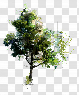 Tree - Abstract Digital Tree Transparent PNG