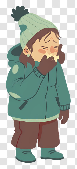 Freezing Boy - Child In Winter Clothing Transparent PNG