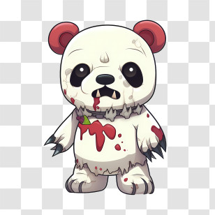Zombie Bear - Zombie Panda With Blood Transparent PNG