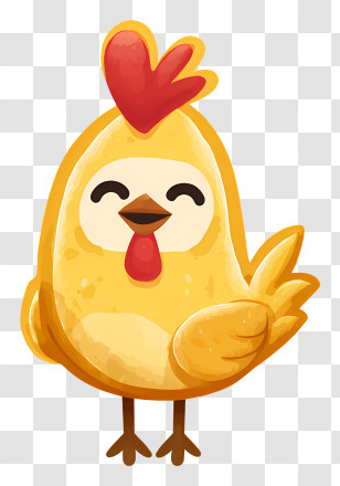 Chicken - Happy Yellow Chicken Transparent PNG
