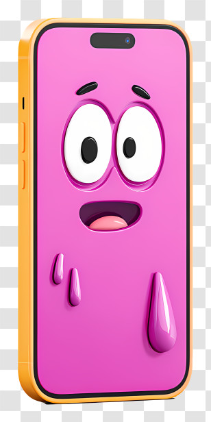 Iphone 16 Pro Max - Cartoon Phone With Cute Face Transparent PNG