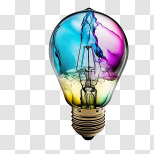 Light Bulb - Colorful Light Bulb With Creative Style Transparent PNG