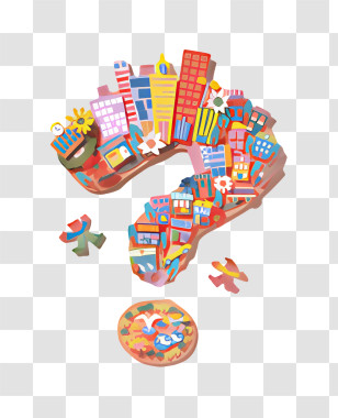Icon - Colorful Cityscape Puzzle Illustration Transparent PNG