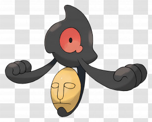 Yamask - Black And Gold Creature Illustration Transparent PNG