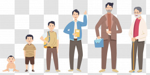 Human Life Cycle - Life Stages Illustration With Different Ages Transparent PNG