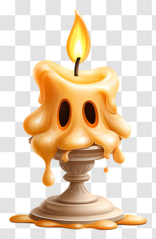 Candle Light - Melting Candle With Dripping Wax Transparent PNG