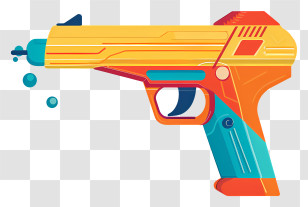Water Pistol - Colorful Toy Water Gun Illustration Transparent PNG