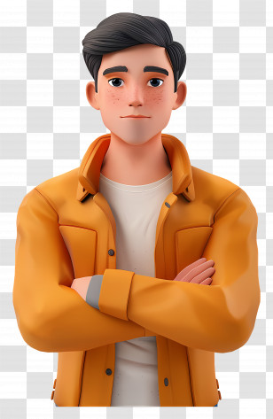 3d Male Avatar - 3D Animated Man In Casual Outfit Transparent PNG