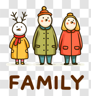 Family Logo - Winter Family Cartoon Illustration Transparent PNG