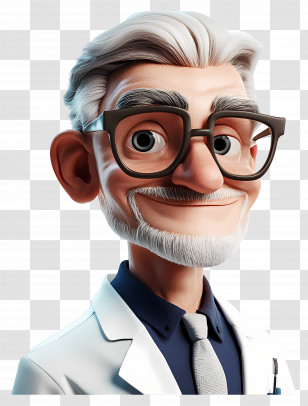Man Scientist - Elderly Scientist With Glasses Transparent PNG