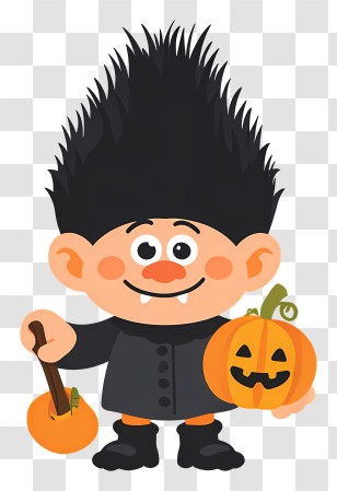 Halloween Troll With Pumpkin Transparent PNG
