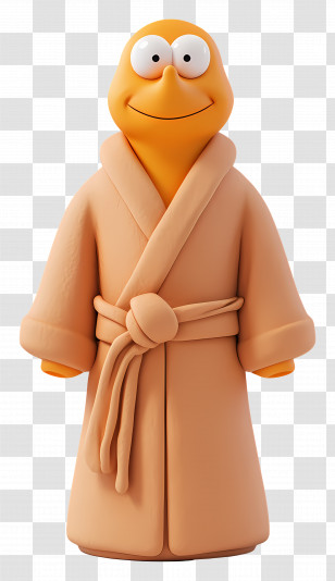 Bathrobe - Orange Cartoon Character In Robe Transparent PNG